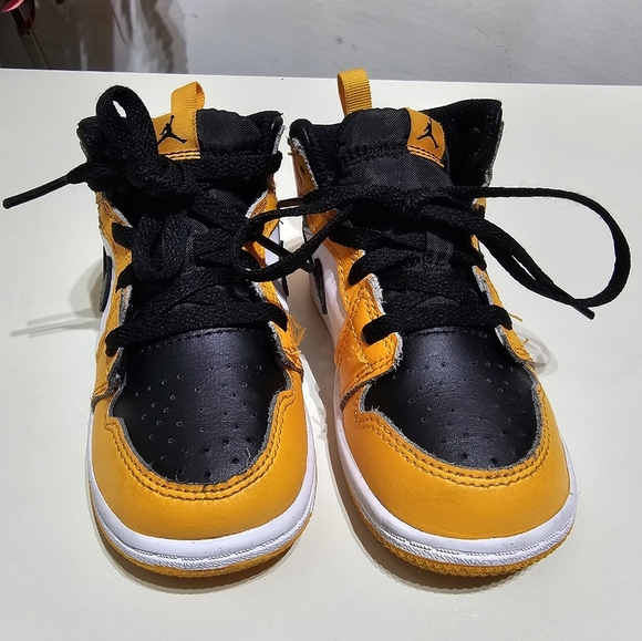 Nike Jordan 1 Mid Taxi (TD) 640735 701 Kid's Size 8C Black/White - Picture 4 of 12